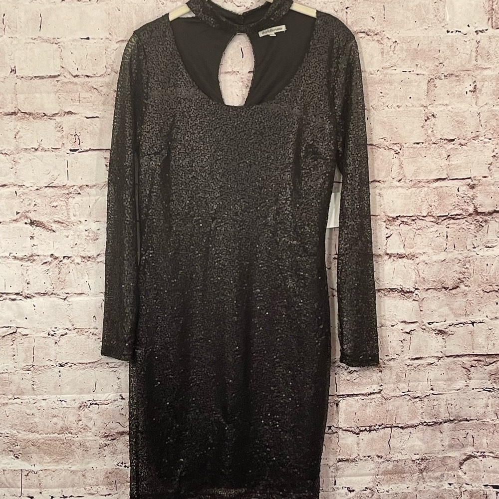 Charlotte Russe Black Sequin Dress Size Medium